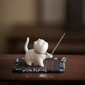 Palace Cat · Porcelain Incense Holder