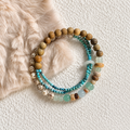 Agarwood, Bodhi Seed & Turquoise Bead Bracelet