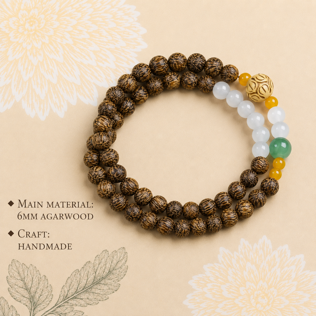 Lotus-Inspired Prayer Bead Bracelet