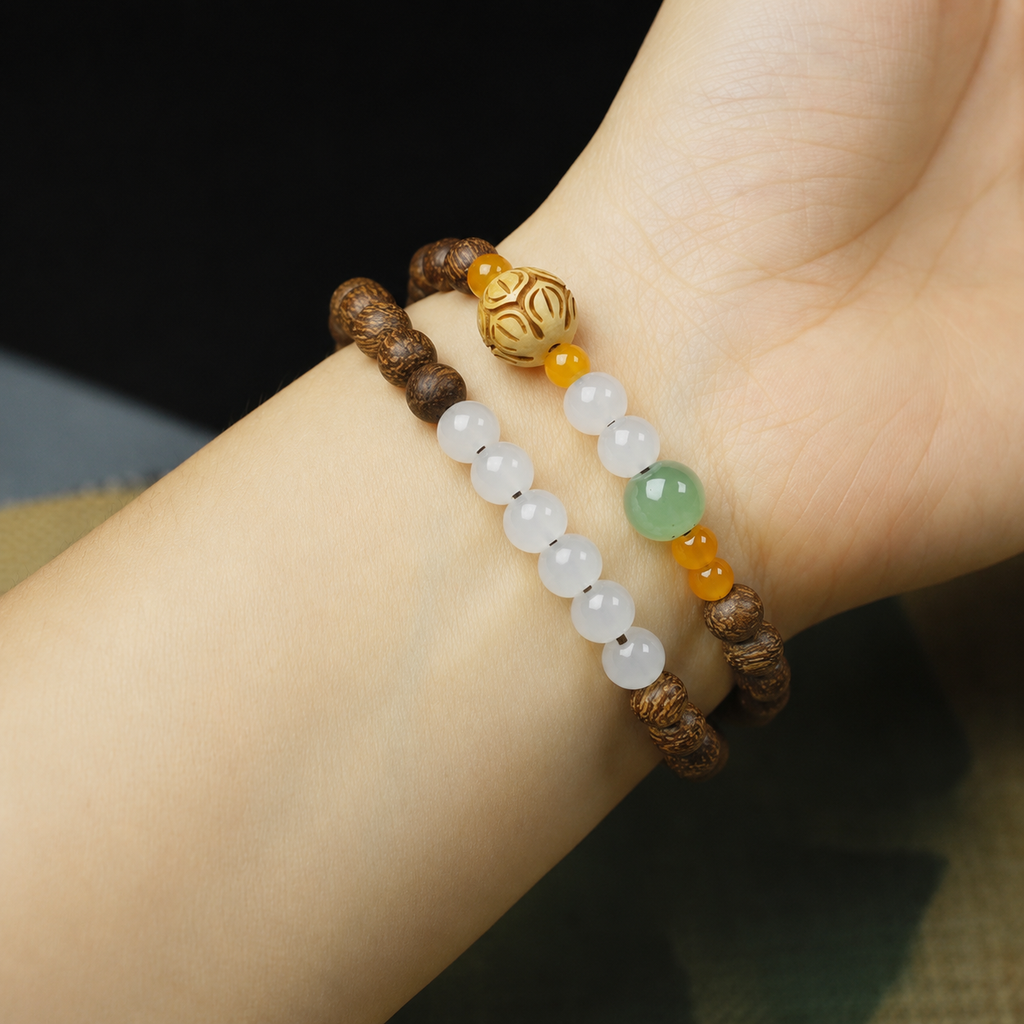 Lotus-Inspired Prayer Bead Bracelet
